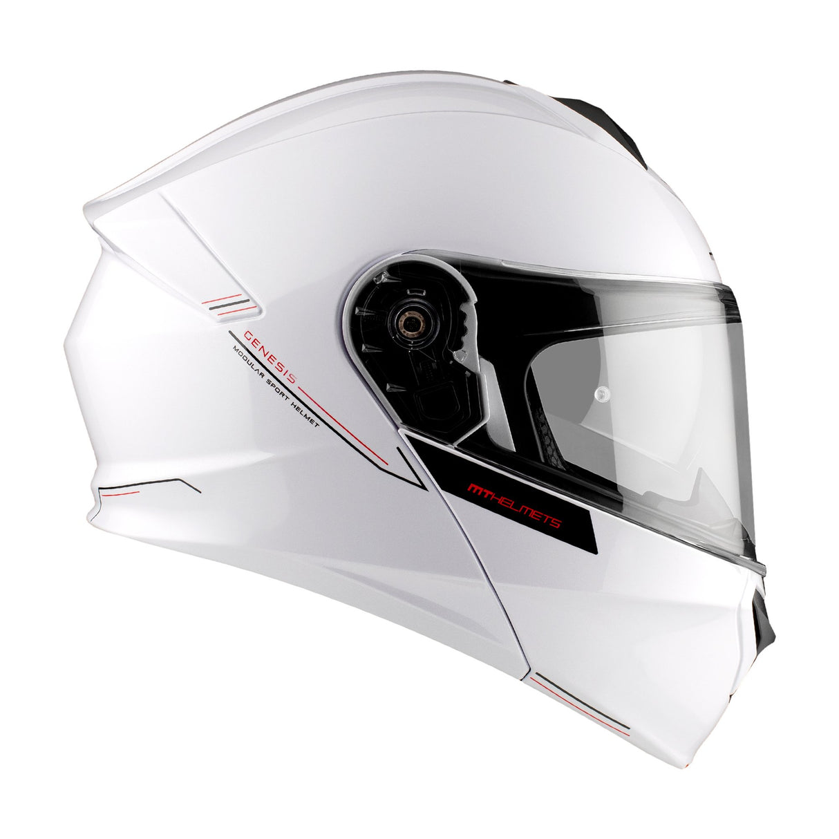 MT Genesis SV Solid A0 Gloss Pearl White Motorcycle Helmet
