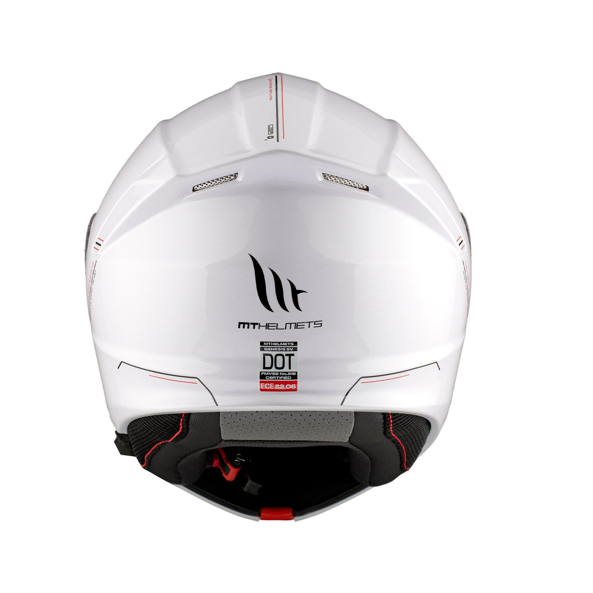 MT Genesis SV Solid A0 Gloss Pearl White Motorcycle Helmet