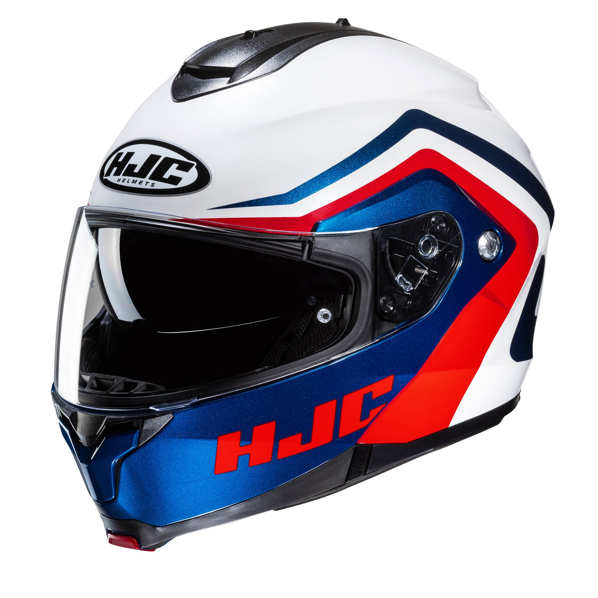 HJC C91N Nepos MC21 White Blue Red Motorcycle Helmet Flip Front