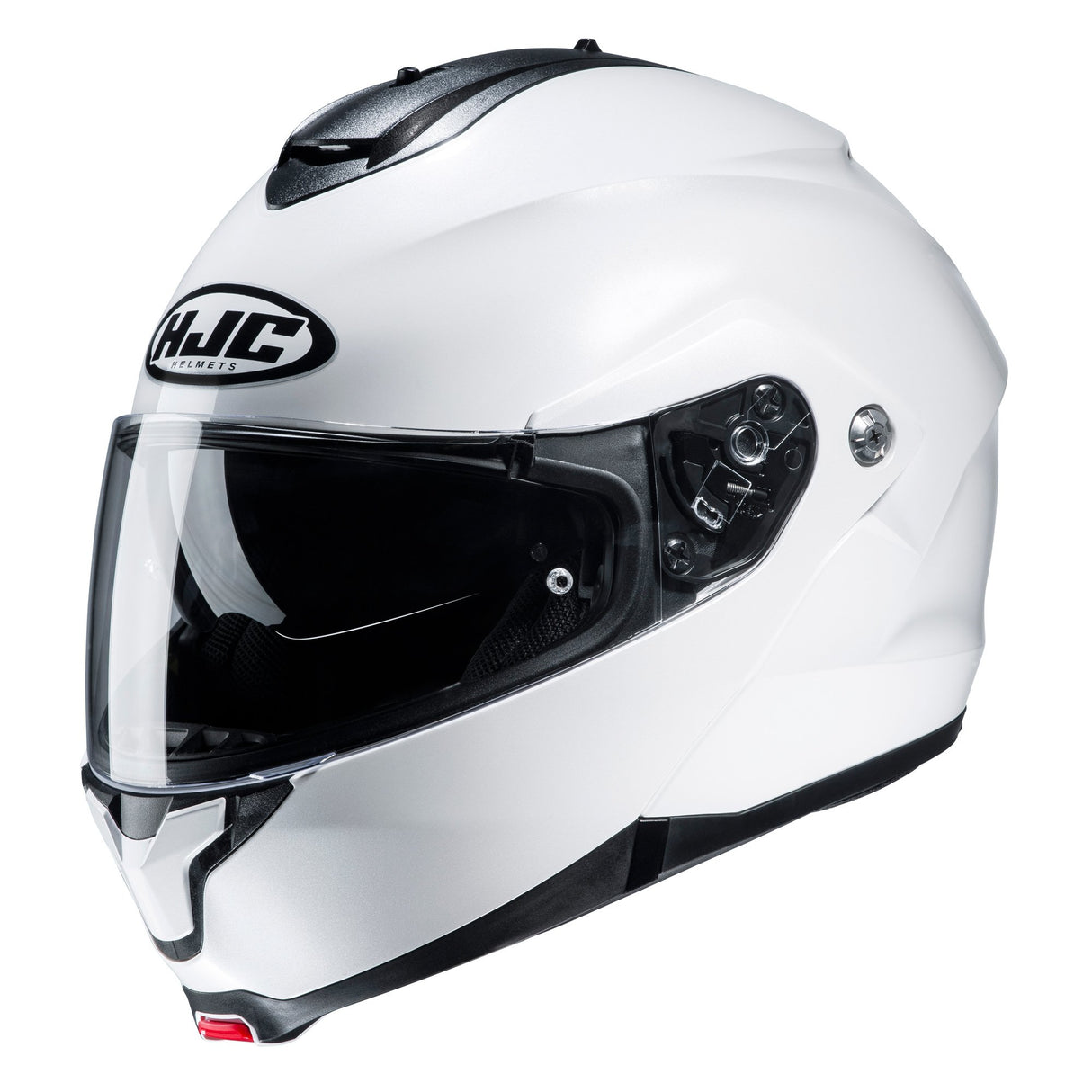 HJC C91N Pearl White Motorcycle Helmet Flip Front