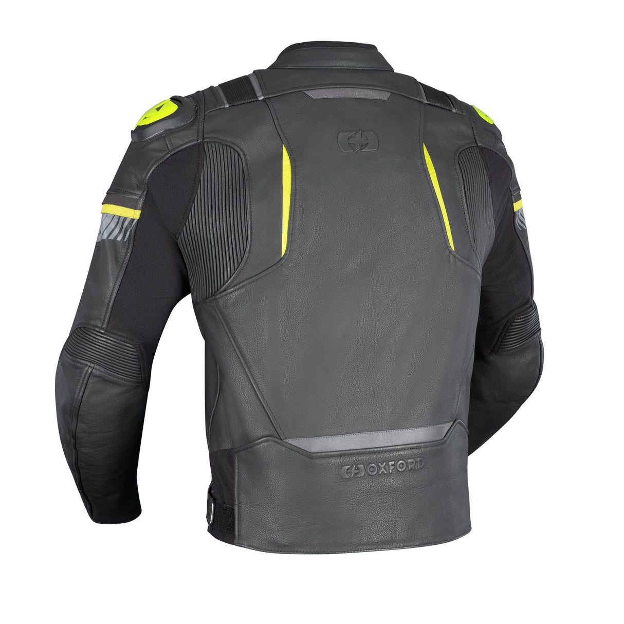 Oxford Cypher 1.0 Men's Leather Black/Fluo Yellow Motorcycle Jacket