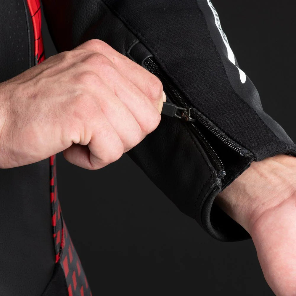 Oxford Nexus 1.0 One Piece Leather Suit Black Red