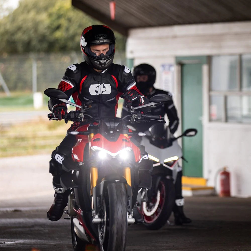 Oxford Nexus 1.0 One Piece Leather Suit Black Red