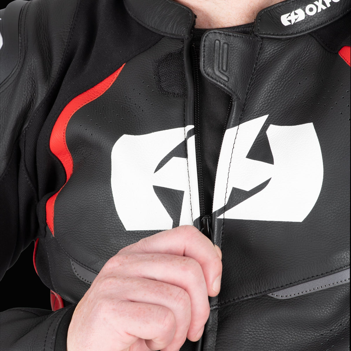 Oxford Nexus 1.0 Men's Leather Black/Red Motorcycle Jacket