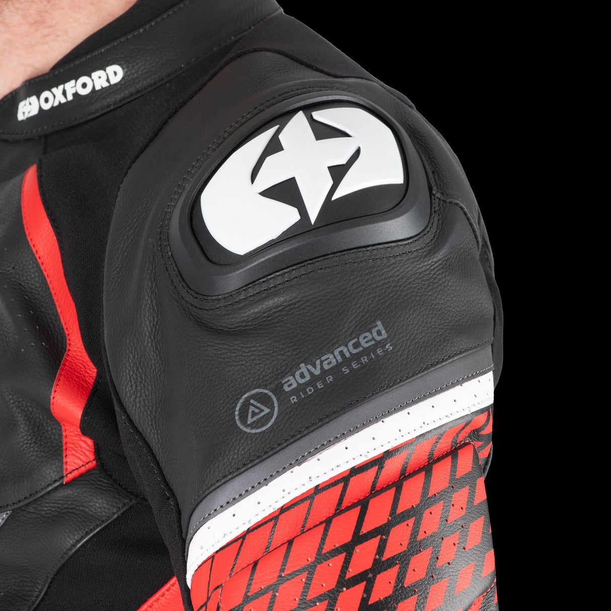 Oxford Nexus 1.0 Men's Leather Black/Red Motorcycle Jacket