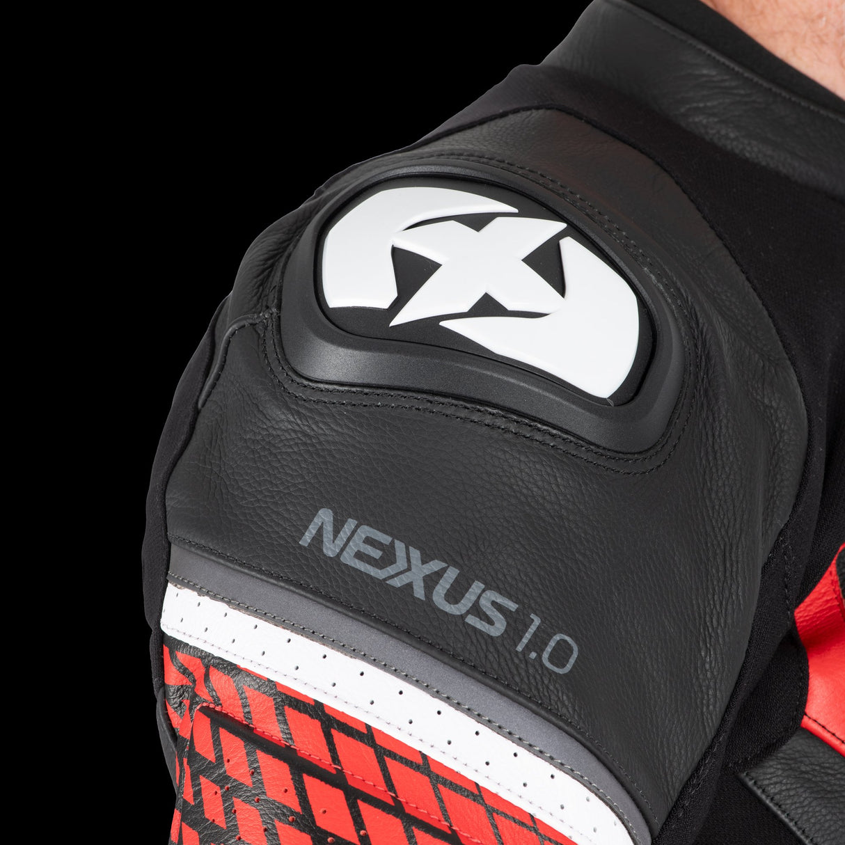 Oxford Nexus 1.0 Men's Leather Black/Red Motorcycle Jacket