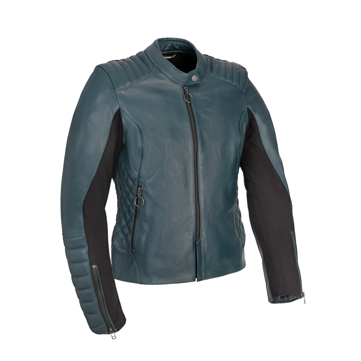 Oxford Radley Ladies Leather Motorcycle Jacket Womens Teal Green
