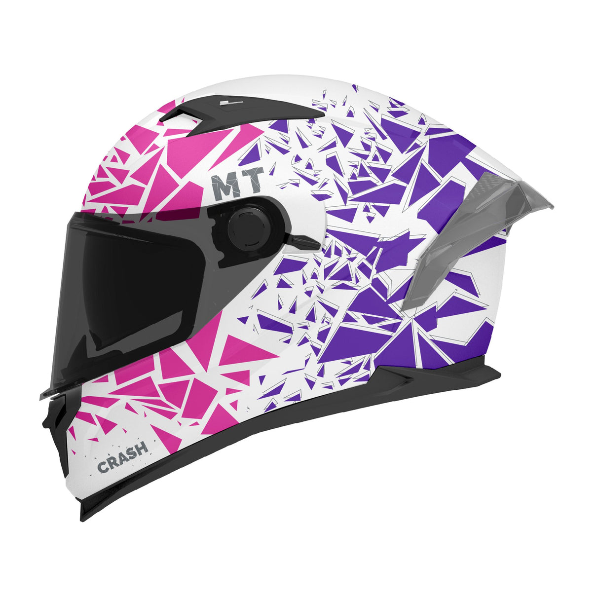 MT Braker Crash SV A8 Matt White Pink Purple Motorcycle Helmet