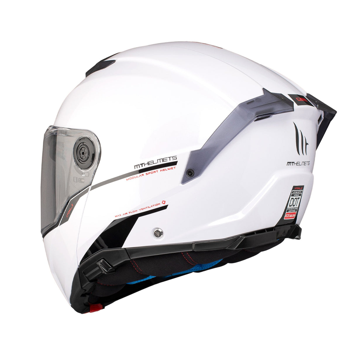 MT Atom 2 Solid Gloss White Motorcycle Helmet