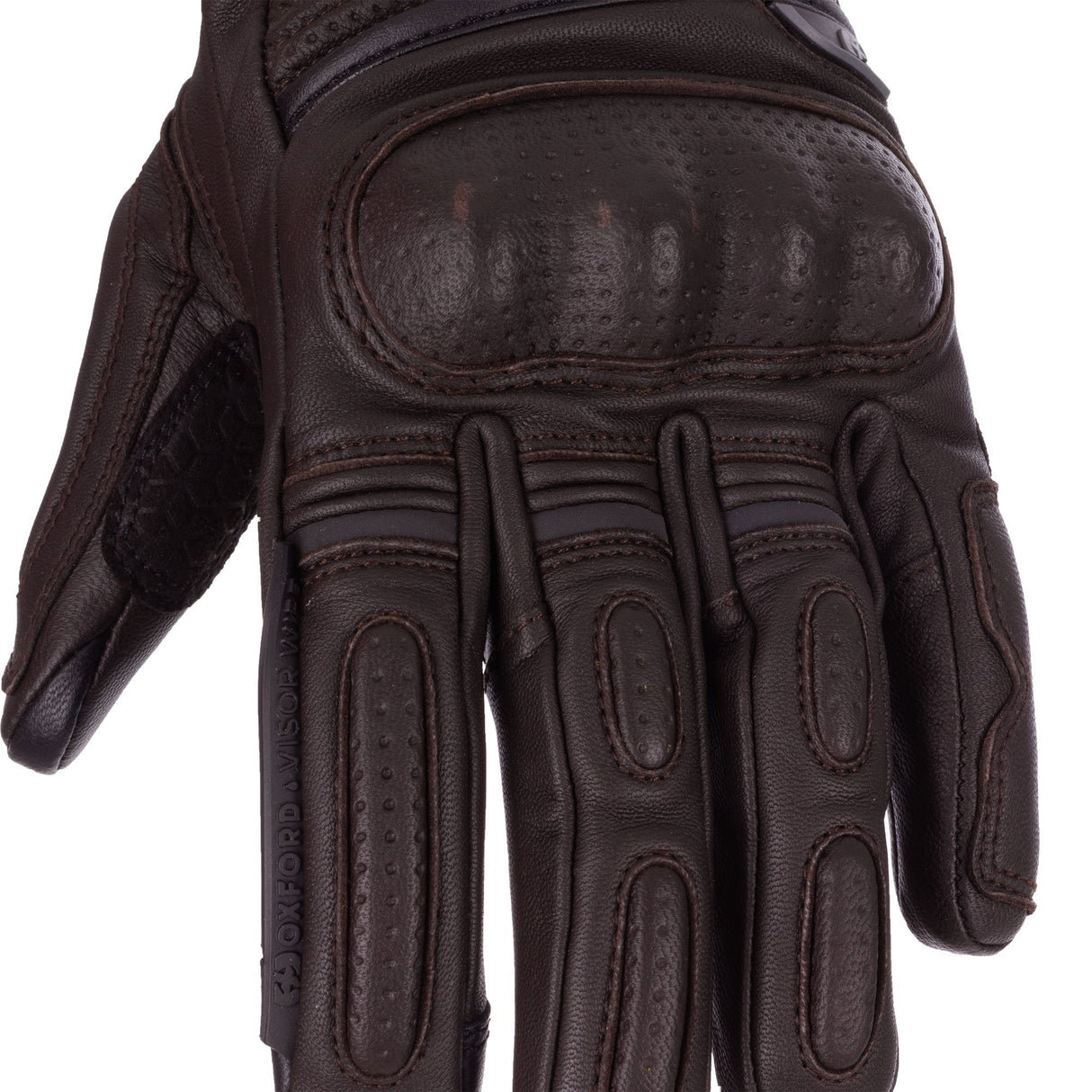 Oxford Hamilton Waterproof Leather Motorcycle Gloves Brown