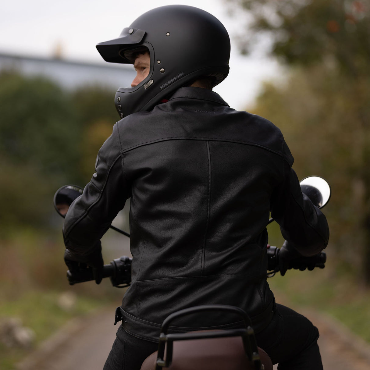 Oxford Henlow Men's Leather Motorcycle Jacket Black