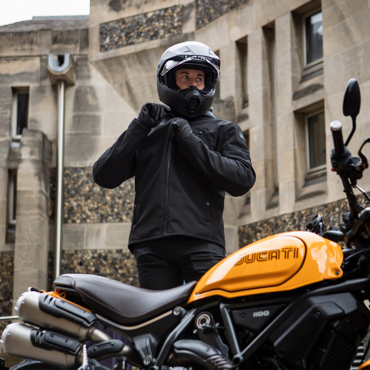 Oxford Faringdon Men's Motorcycle Jacket Stealth Black