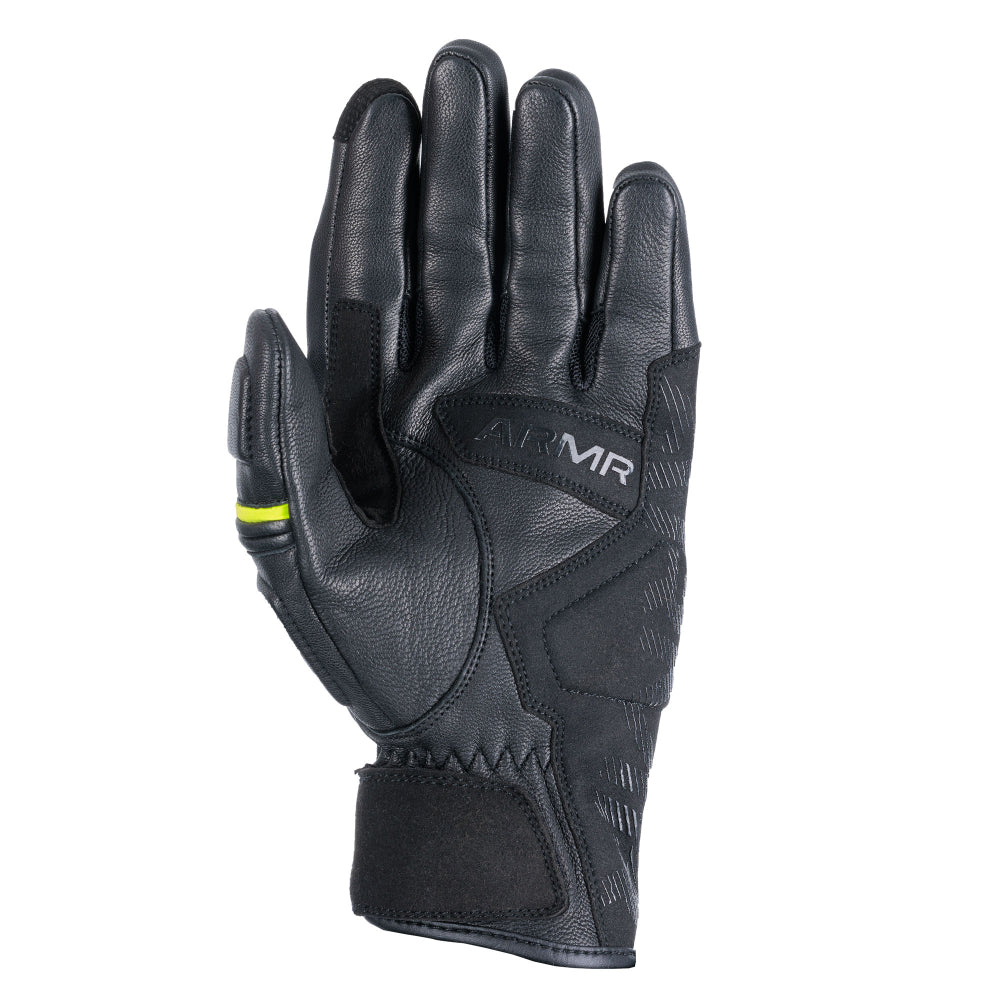 ARMR Raiden 3.0 Men's Motorcycle Leather Gloves Black Yellow Fluo