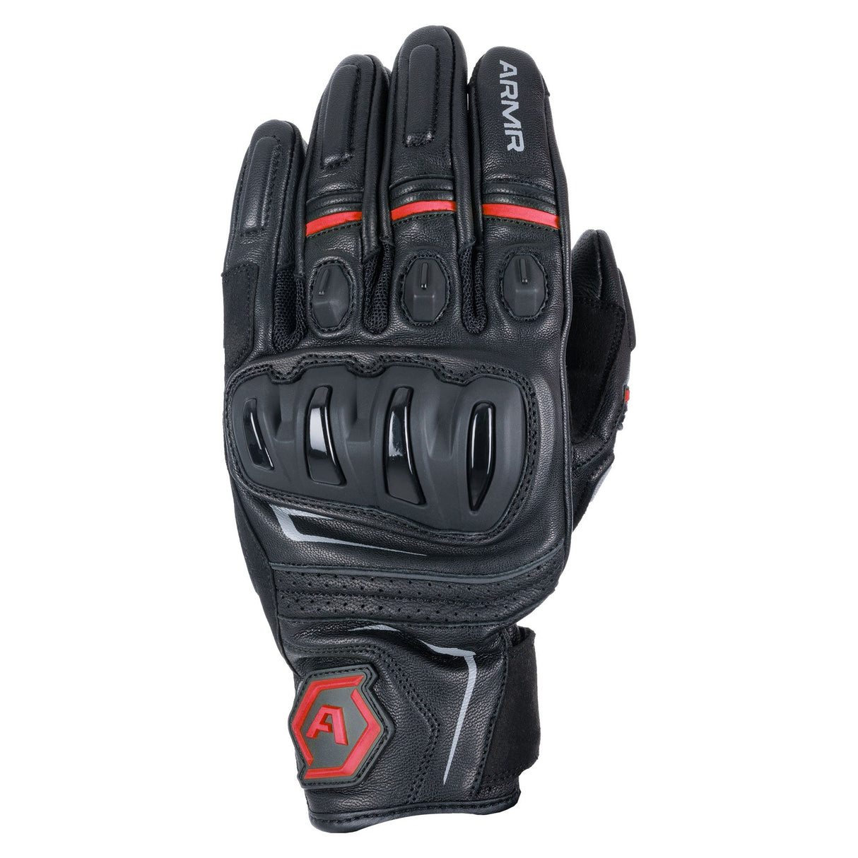ARMR Raiden 3.0 Motorcycle Leather Gloves Black Red