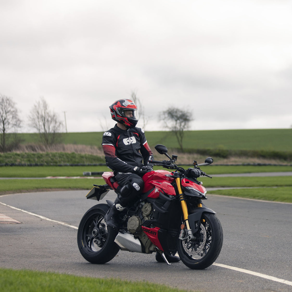 Oxford Nexus 1.0 Men's Leather Black/Red Motorcycle Jacket