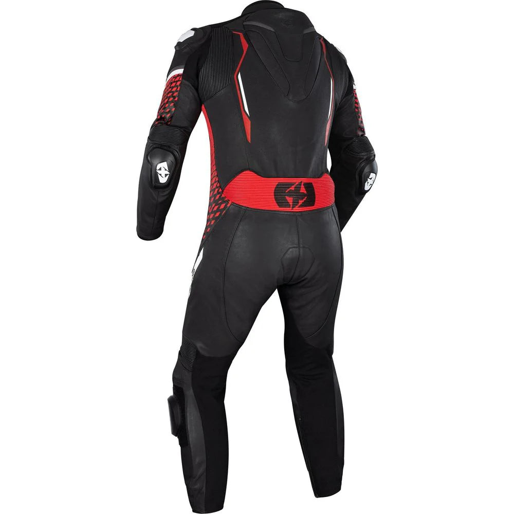 Oxford Nexus 1.0 One Piece Leather Suit Black Red