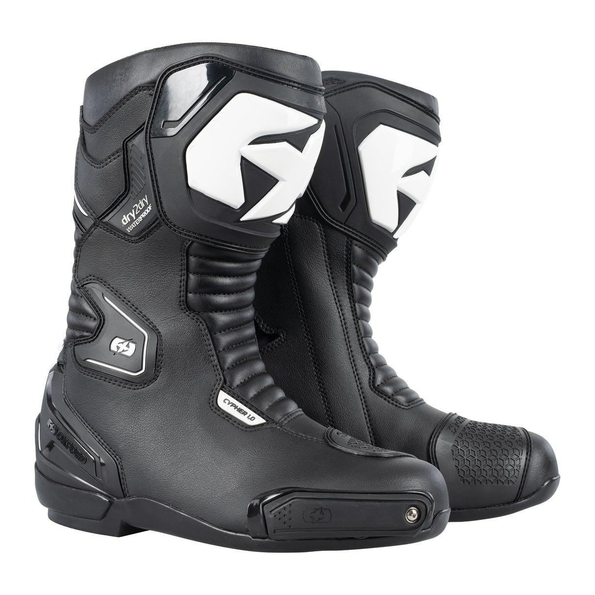 Oxford Cypher 1.0 D2D MS Boot Blk/Wht mens motorcycle sports