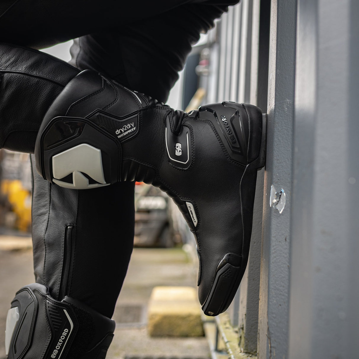 Oxford Cypher 1.0 D2D Motorcycle Boots - Black/White