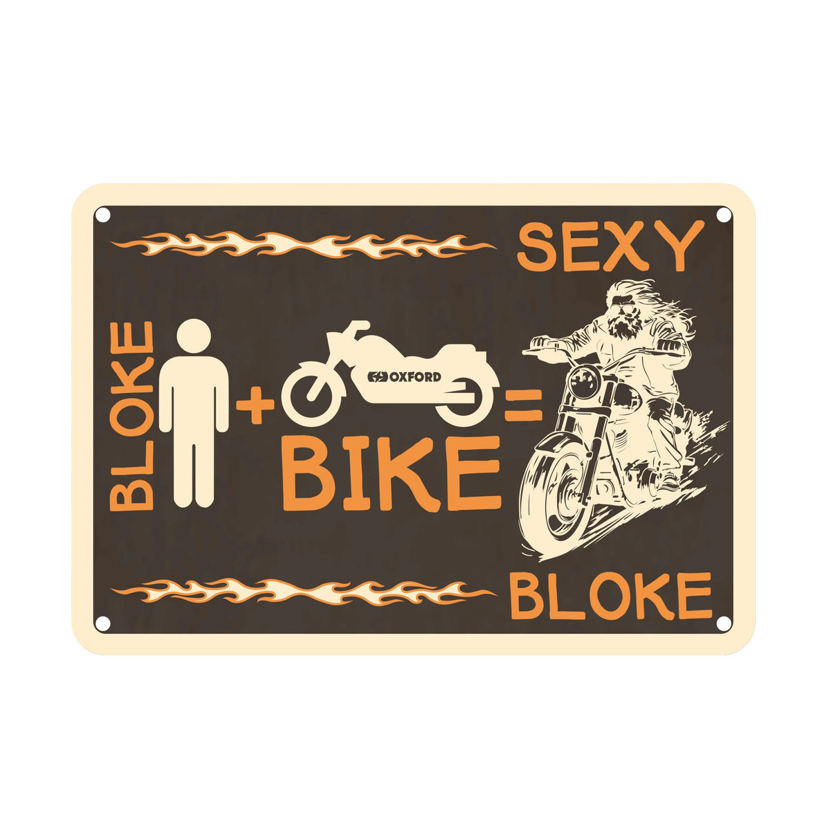 Oxford OX355 Garage Workshop Metal Sign: Bloke Bike Sexy Bloke