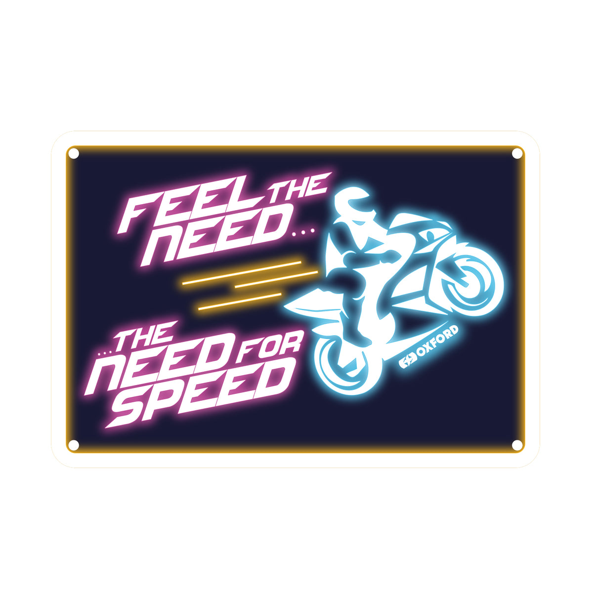 Oxford OX365 Garage Workshop Metal Sign: Feel The Need The Need For Speed
