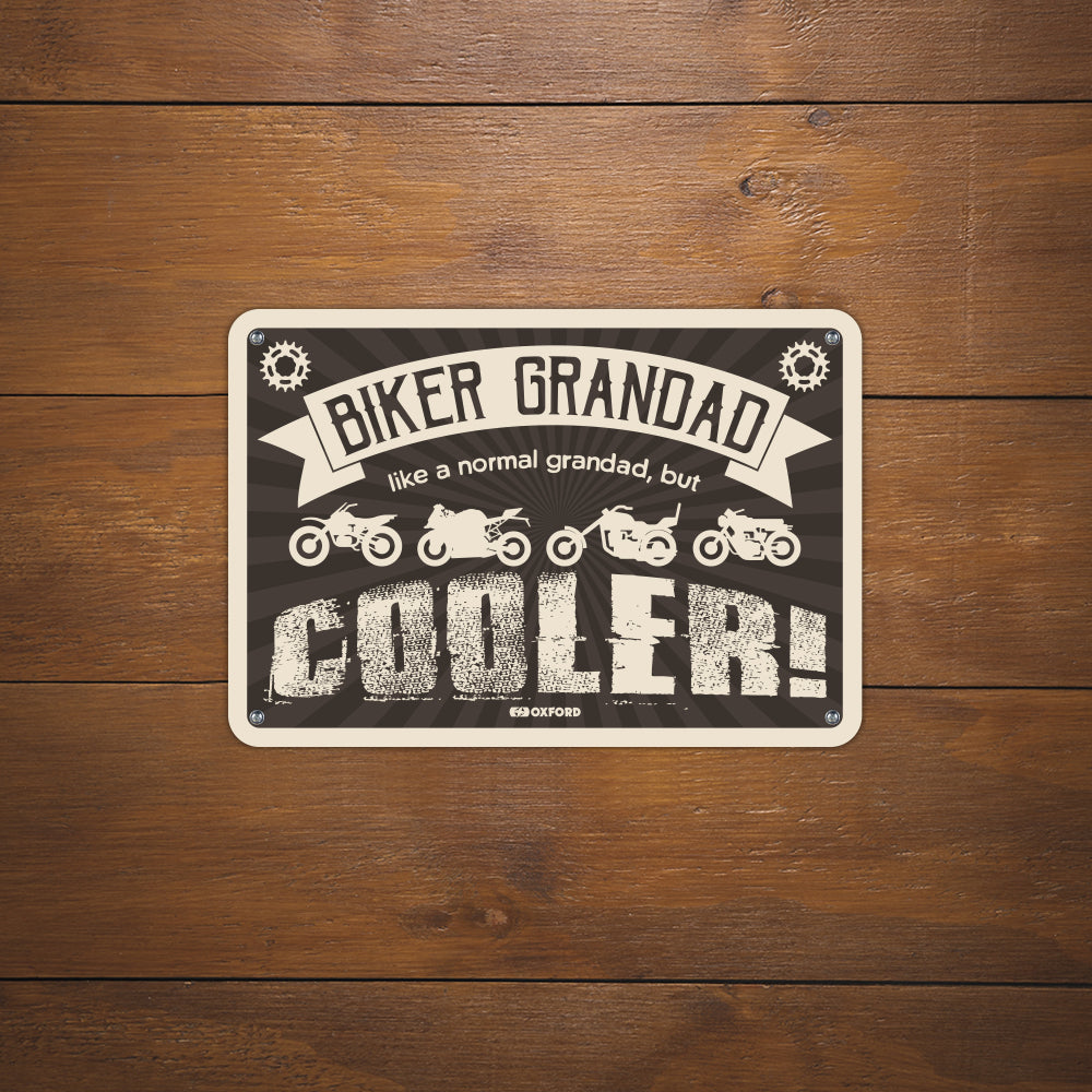 Oxford OX346 Garage Workshop Metal Sign: Biker Grandad