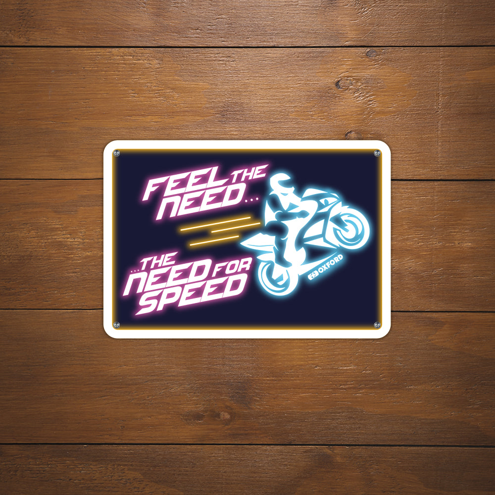 Oxford OX365 Garage Workshop Metal Sign: Feel The Need The Need For Speed