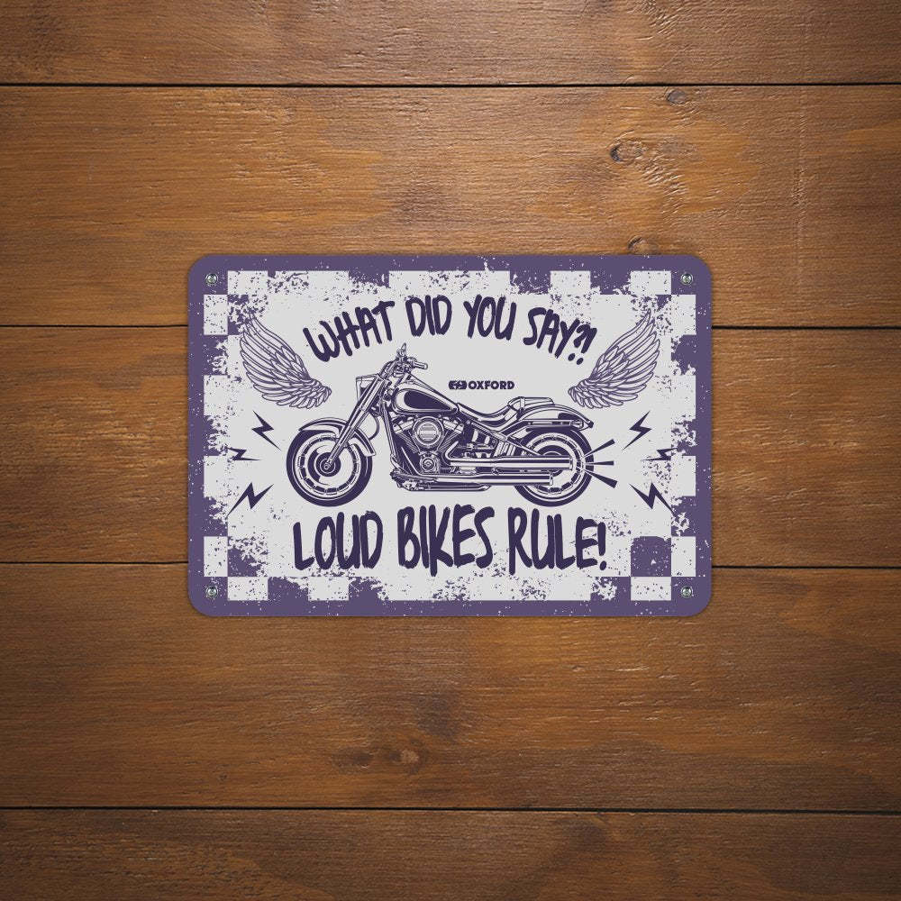 Oxford OX362 Garage Workshop Metal Sign: Loud Bikes Rule