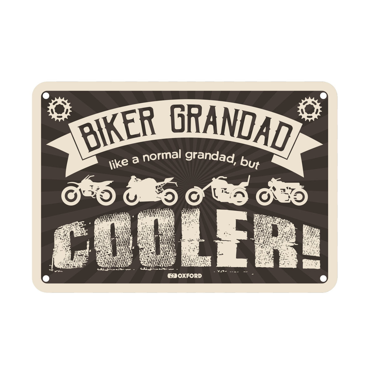 Oxford OX346 Garage Workshop Metal Sign: Biker Grandad