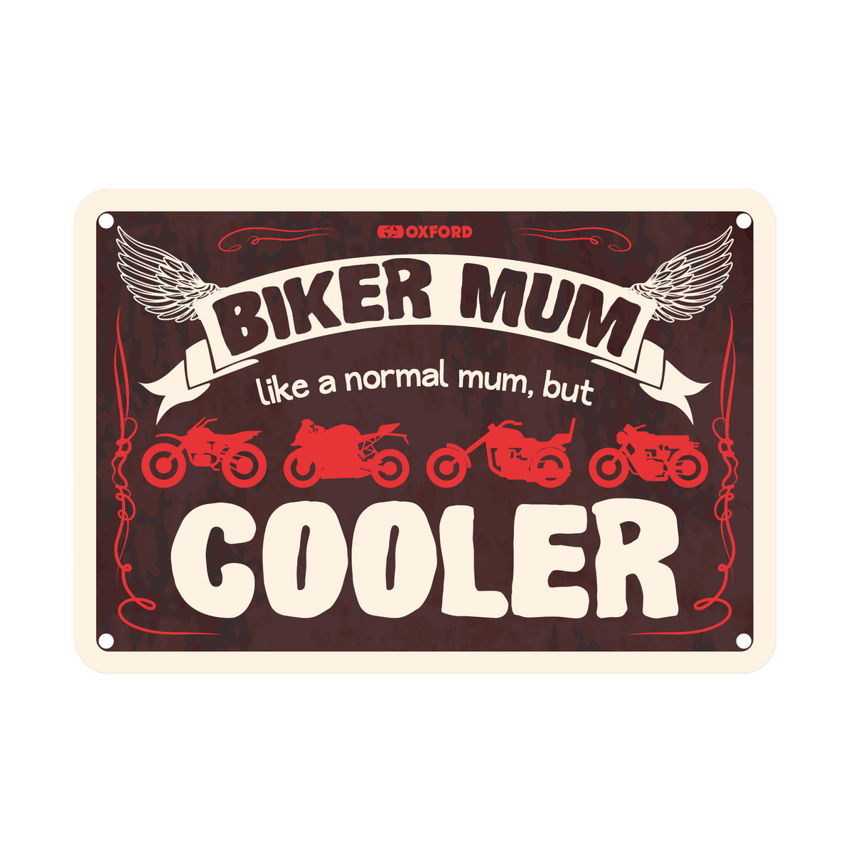 Oxford OX348 Garage Workshop Metal Sign: Biker Mum