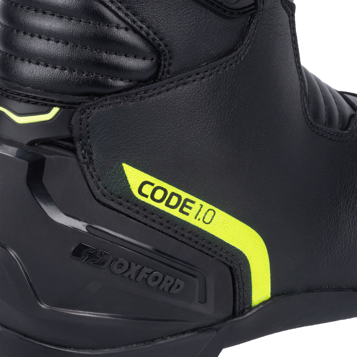 Oxford Code 1.0 Mid Motorcycle Boots - Black/Fluo Yellow