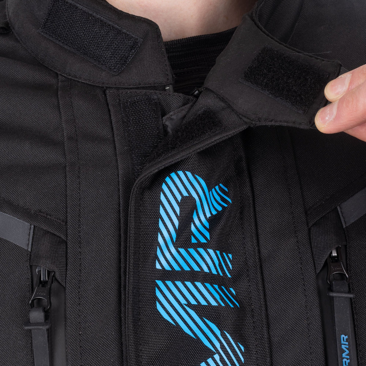 ARMR Kiso 4.0 Men's Waterproof Motorcycle Jacket Black Light Grey Blue