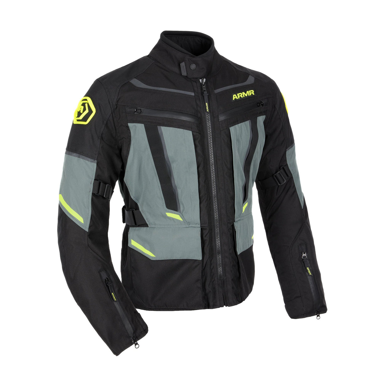 ARMR Kumaji 3.0 Motorcycle Jacket Black Green Fluo Yellow