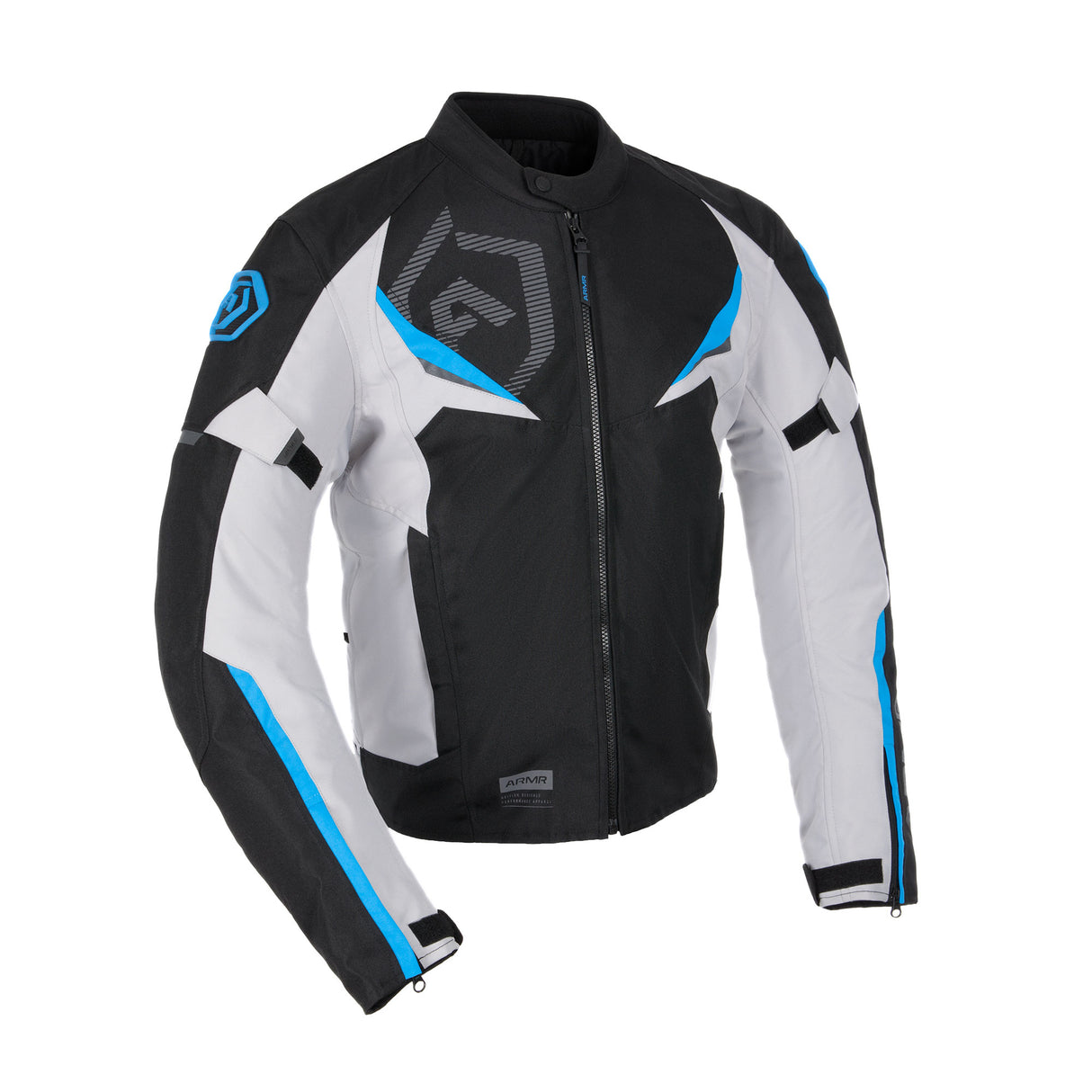 ARMR Eyoshi 3.0 Waterproof Motorcycle Jacket Black Light Grey Blue