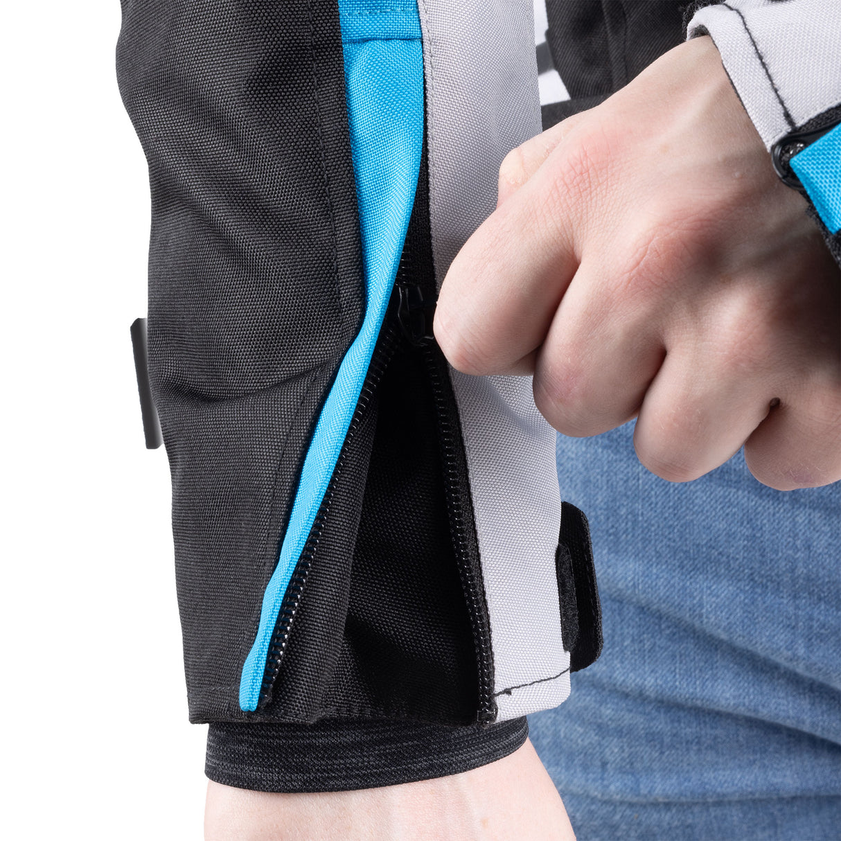 ARMR Eyoshi 3.0 Men's Waterproof Motorcycle Jacket Black Light Grey Blue