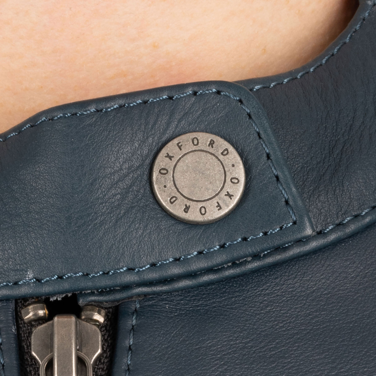 Oxford Radley Ladies Leather Motorcycle Jacket Teal