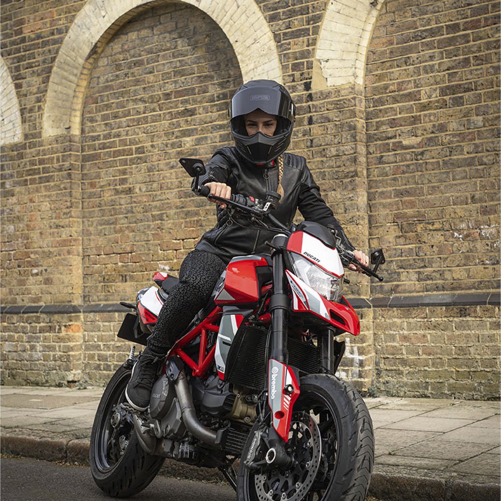 Oxford Radley Ladies Leather Motorcycle Jacket Black