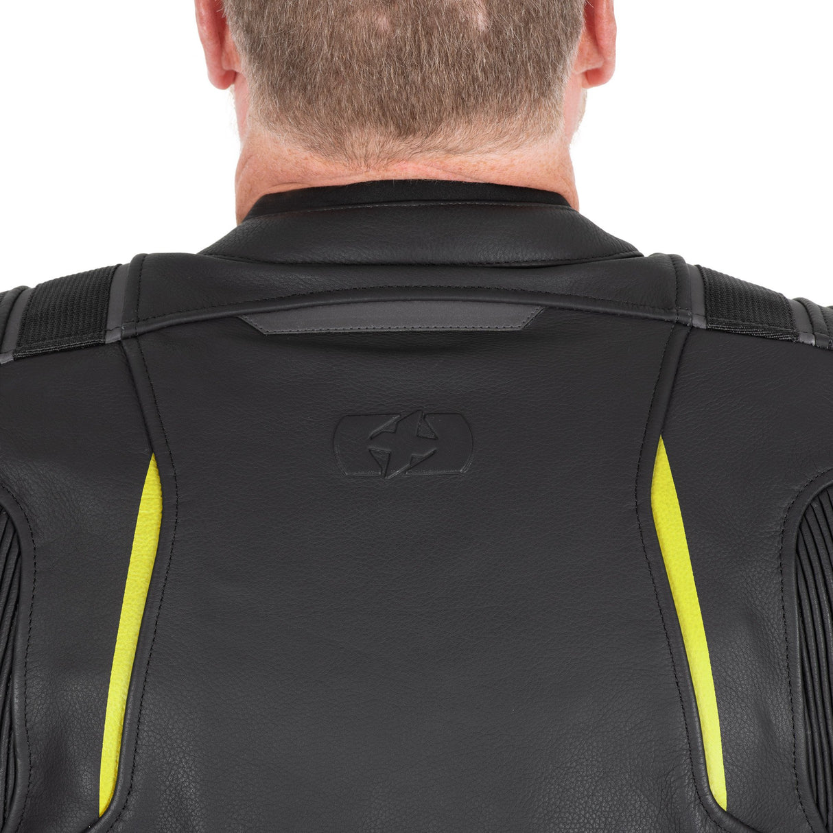 Oxford Cypher 1.0 Men's Leather Black/Fluo Yellow Motorcycle Jacket