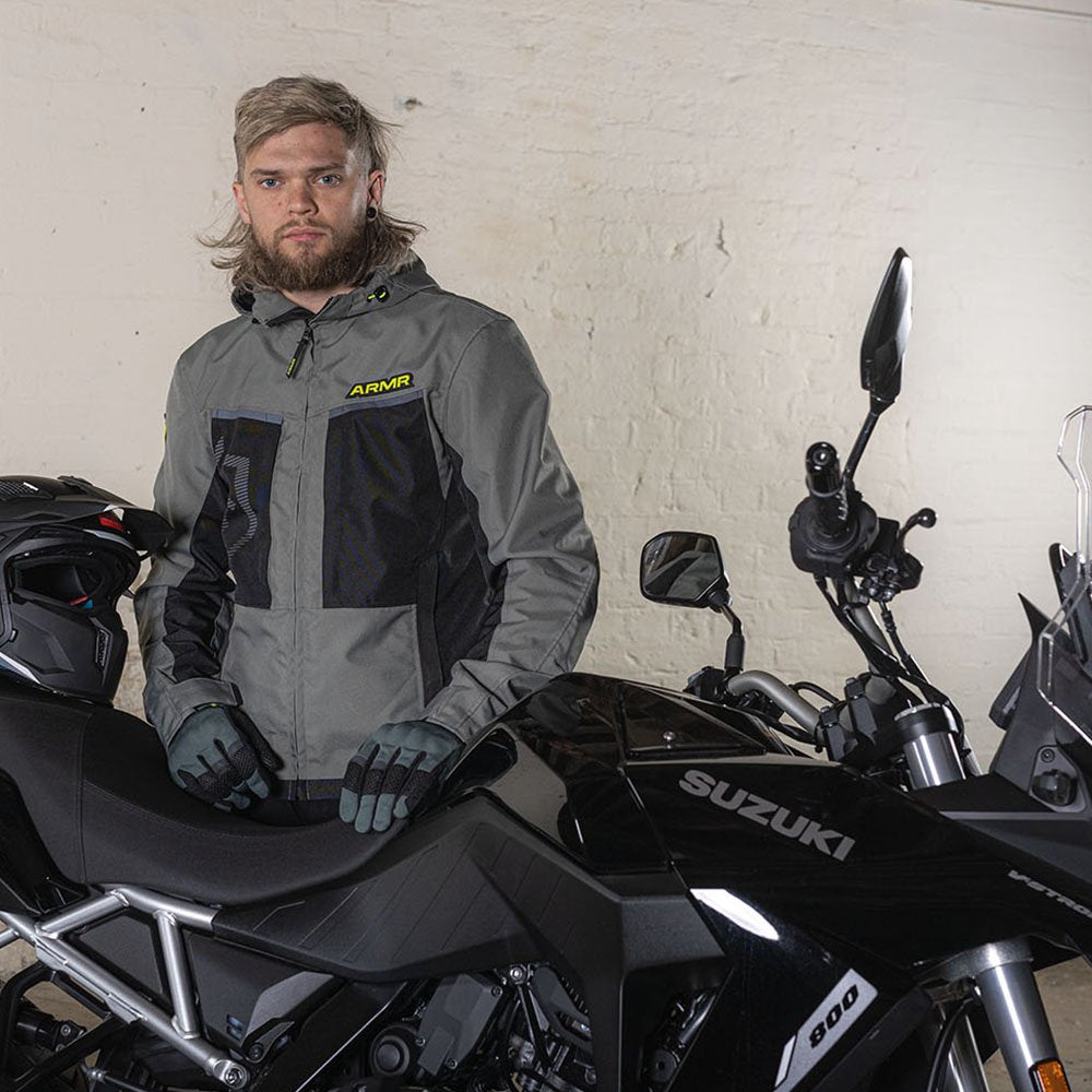 ARMR Suko 1.0 Waterproof Men's Motorcycle Jacket Green Fluo Yellow