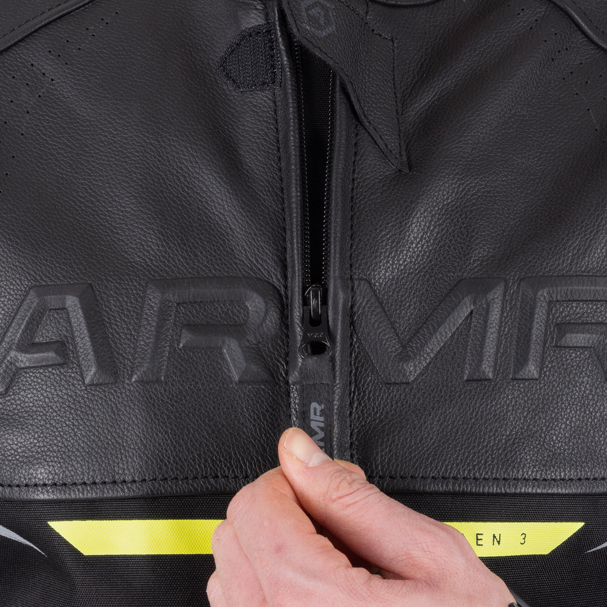 ARMR Raiden 3.0 Men's Leather Motorcycle Jacket Black Yellow Fluo