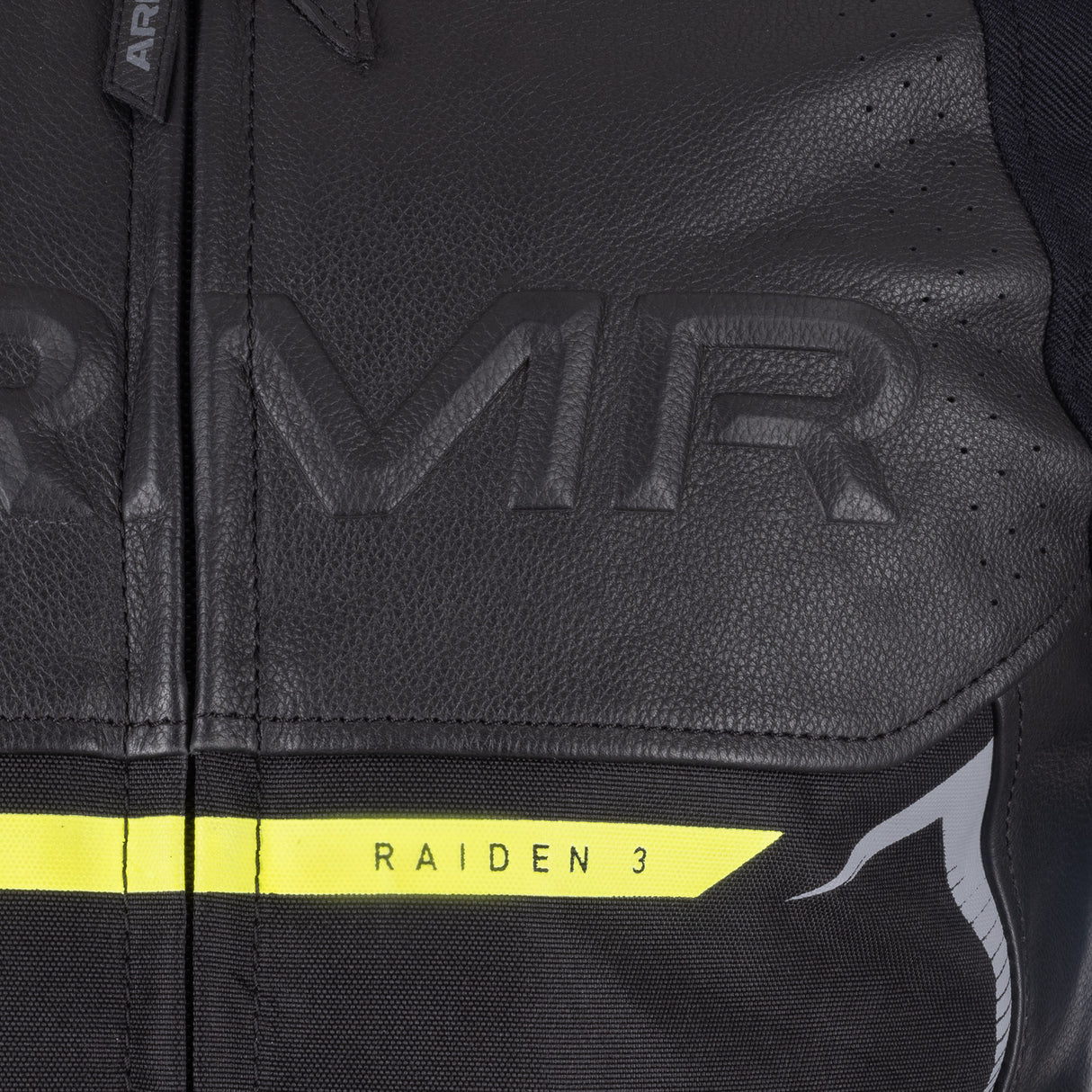 ARMR Raiden 3.0 Men's Leather Motorcycle Jacket Black Yellow Fluo