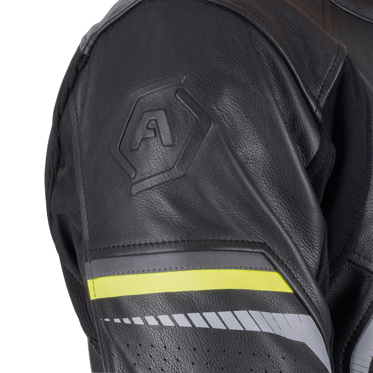 ARMR Raiden 3.0 Men's Leather Motorcycle Jacket Black Yellow Fluo