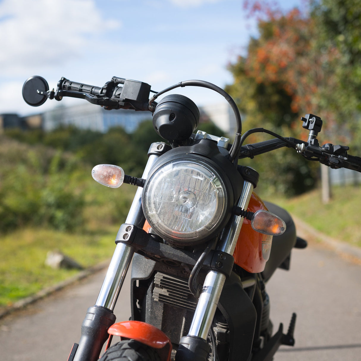 Oxford OX514 Fold-Away Motorcycle Bar End Mirrors - Black Set