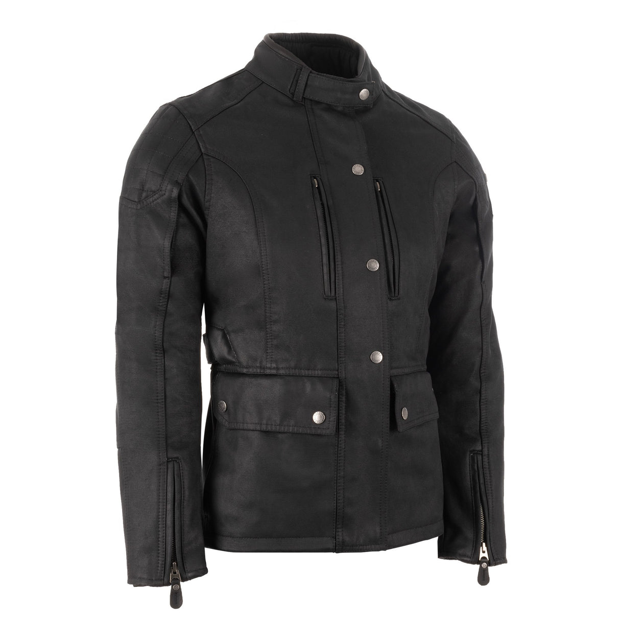 Oxford Sterling D2D Ladies Wax Motorcycle Jacket Black