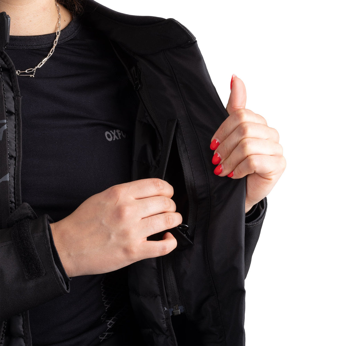 Oxford Omega 1.0 D2D Ladies Motorcycle Jacket Stealth Black