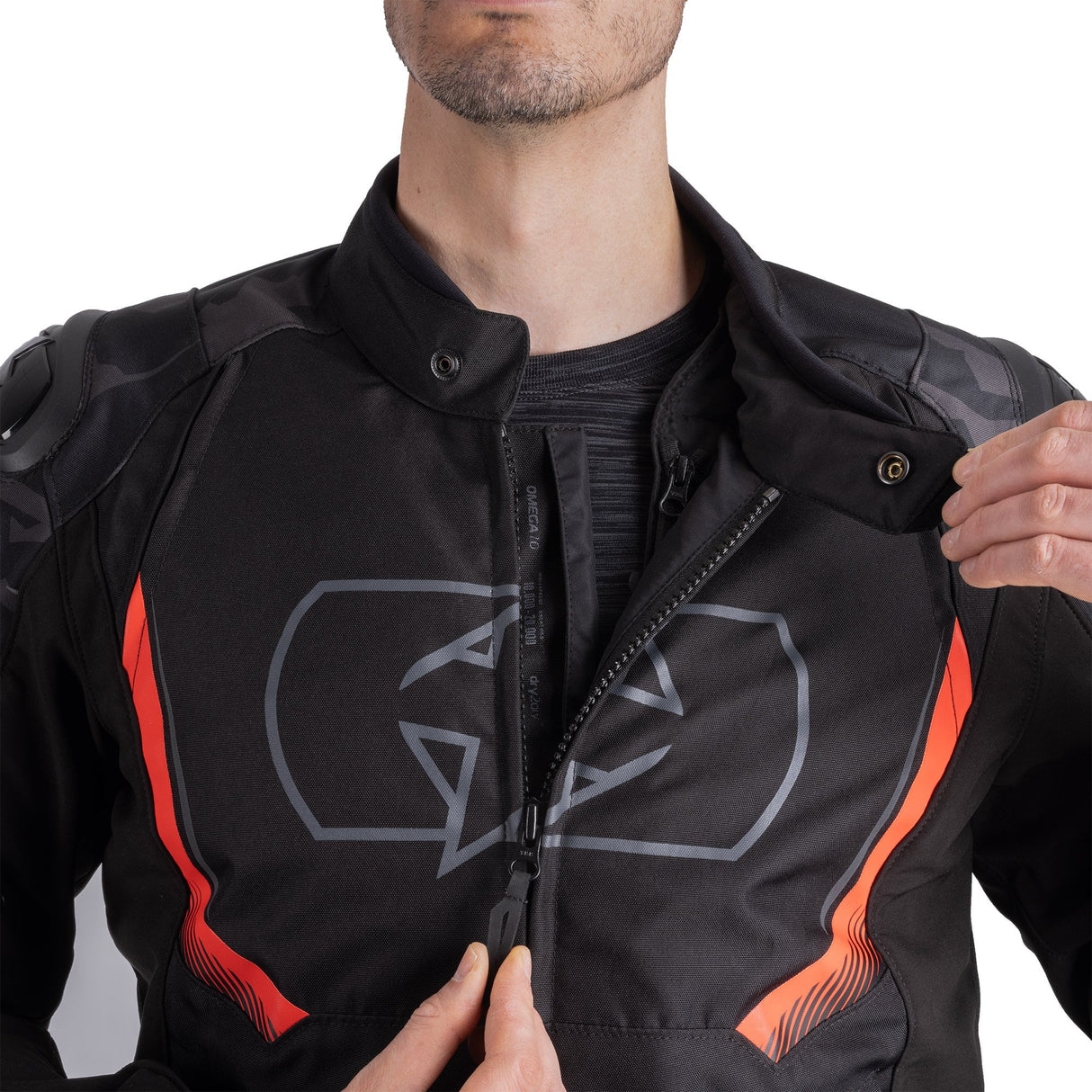 Oxford Omega 1.0 D2D Men's Motorcycle Jacket Black Camo Red