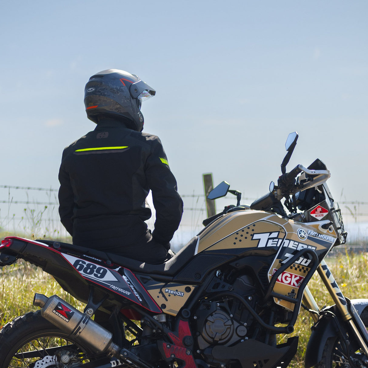 Oxford Toronto 1.0 D2D Men's Motorcycle Jacket Black Green Fluo