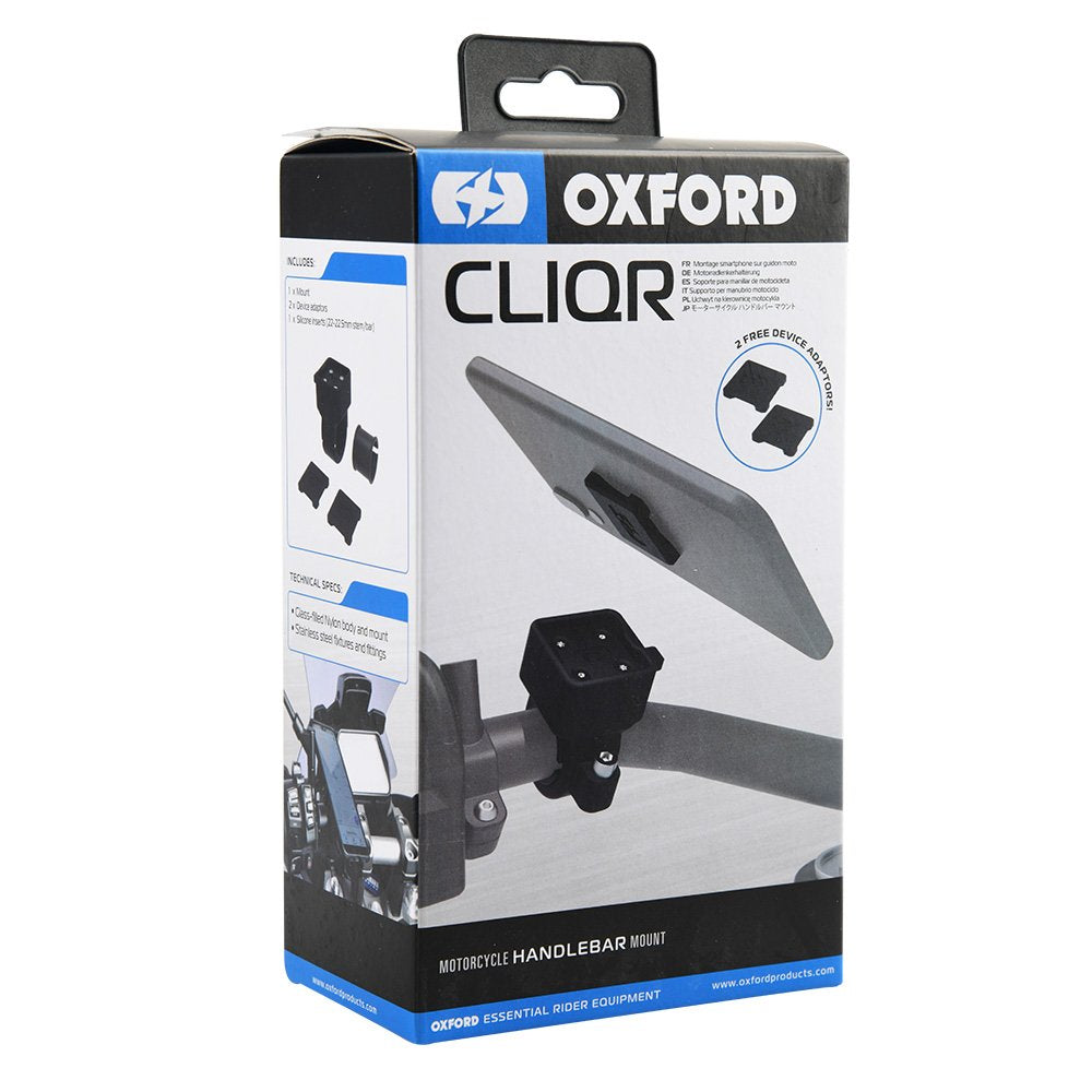 Oxford CLIQR OX850 Motorcycle Phone Mount Holder Motorbike Handlebar Clamp