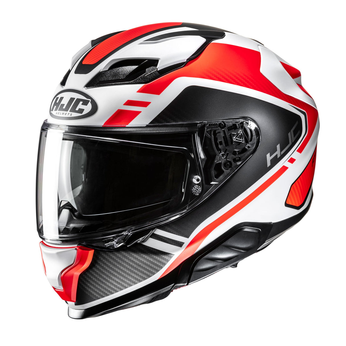 HJC F71 Tozz MC6HSF Orange Motorcycle Helmet Red White Black Carbon Fibre