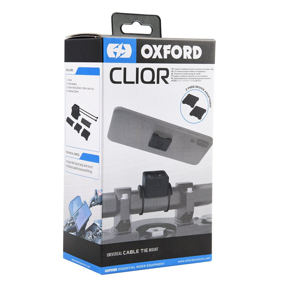 Oxford CLIQR OX851 Motorcycle Phone Holder Motorbike Handlebar Cable Tie Mount