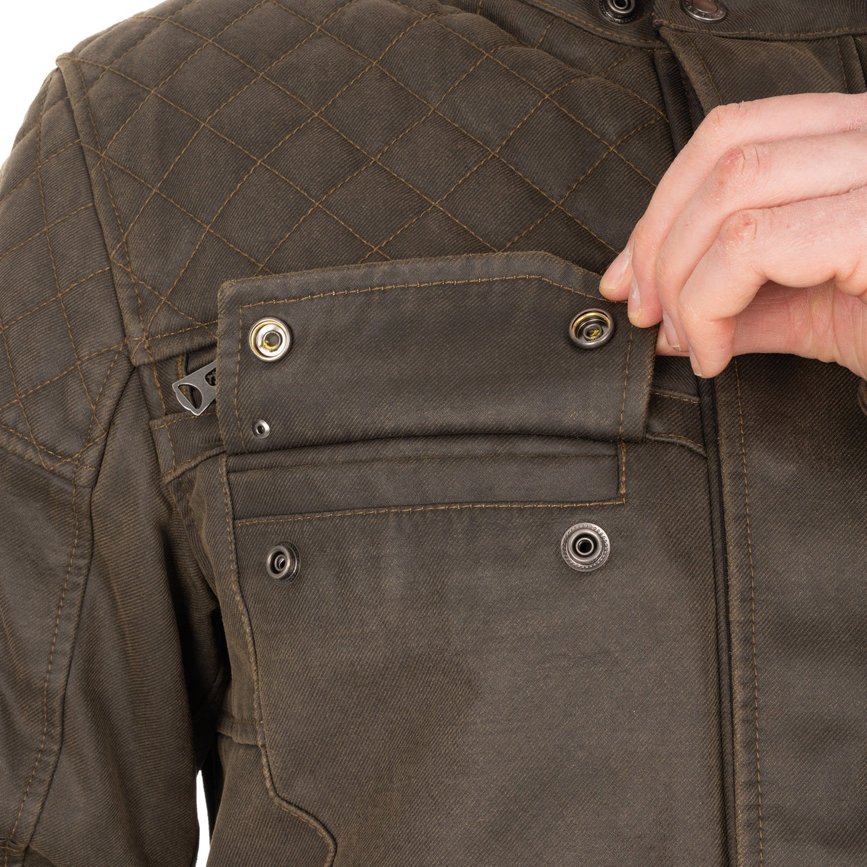 Oxford Hardy Wax 2.0 Men's Motorcycle Jacket Khaki